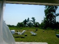 Blick aus dem Salon in den Garten